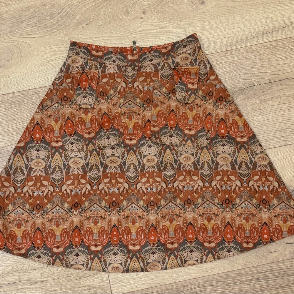 Bohemian Patterned A-Line Skirt